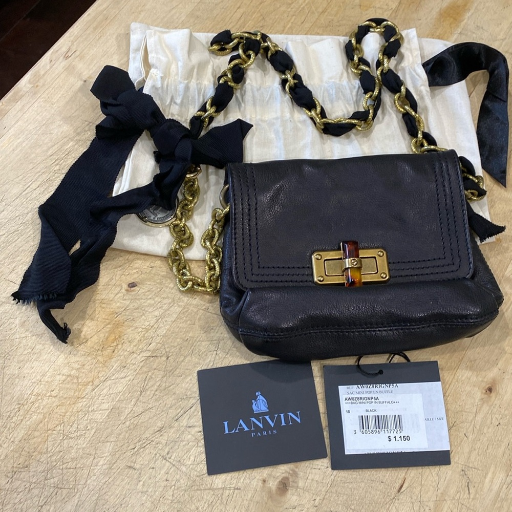 Lanvin Black Leather Mini Pop Crossbody